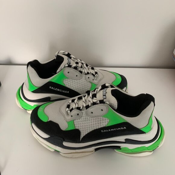 Balenciaga Triple S Black Green White - Picture 1 of 5